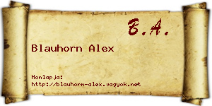 Blauhorn Alex névjegykártya